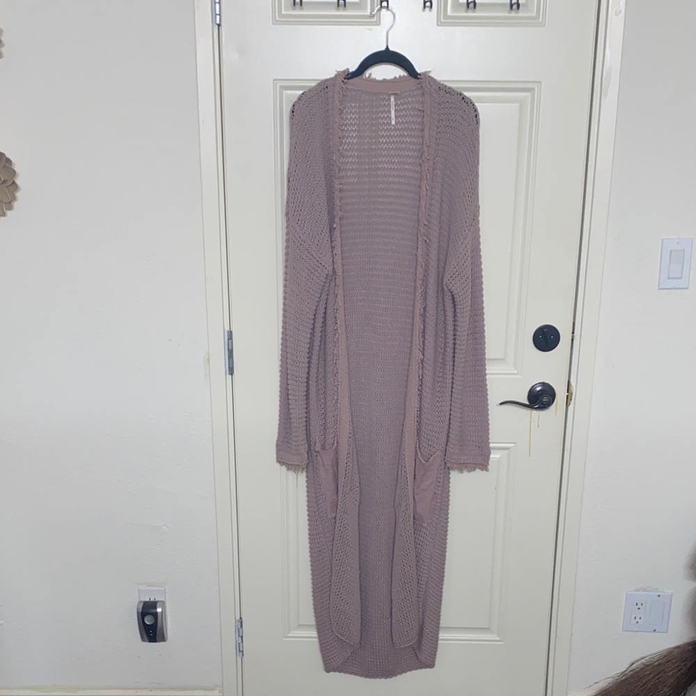 Free People Dusty Rose Open Cardigan